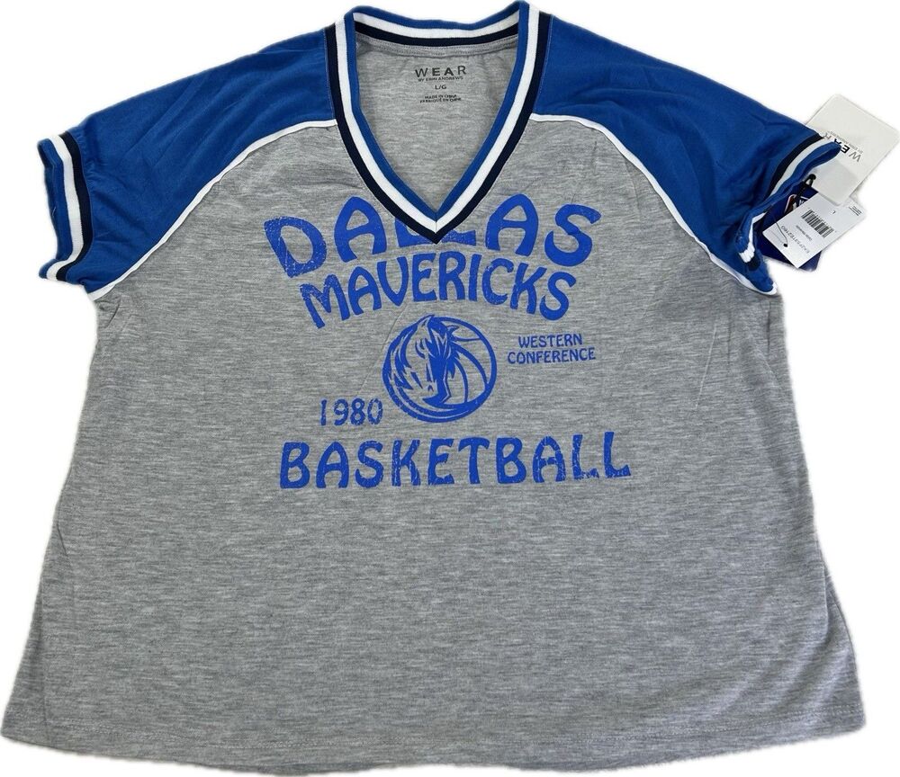 WEAR by Erin Andrews Dallas Mavericks NBA Tee Shirt Womens Large NEW